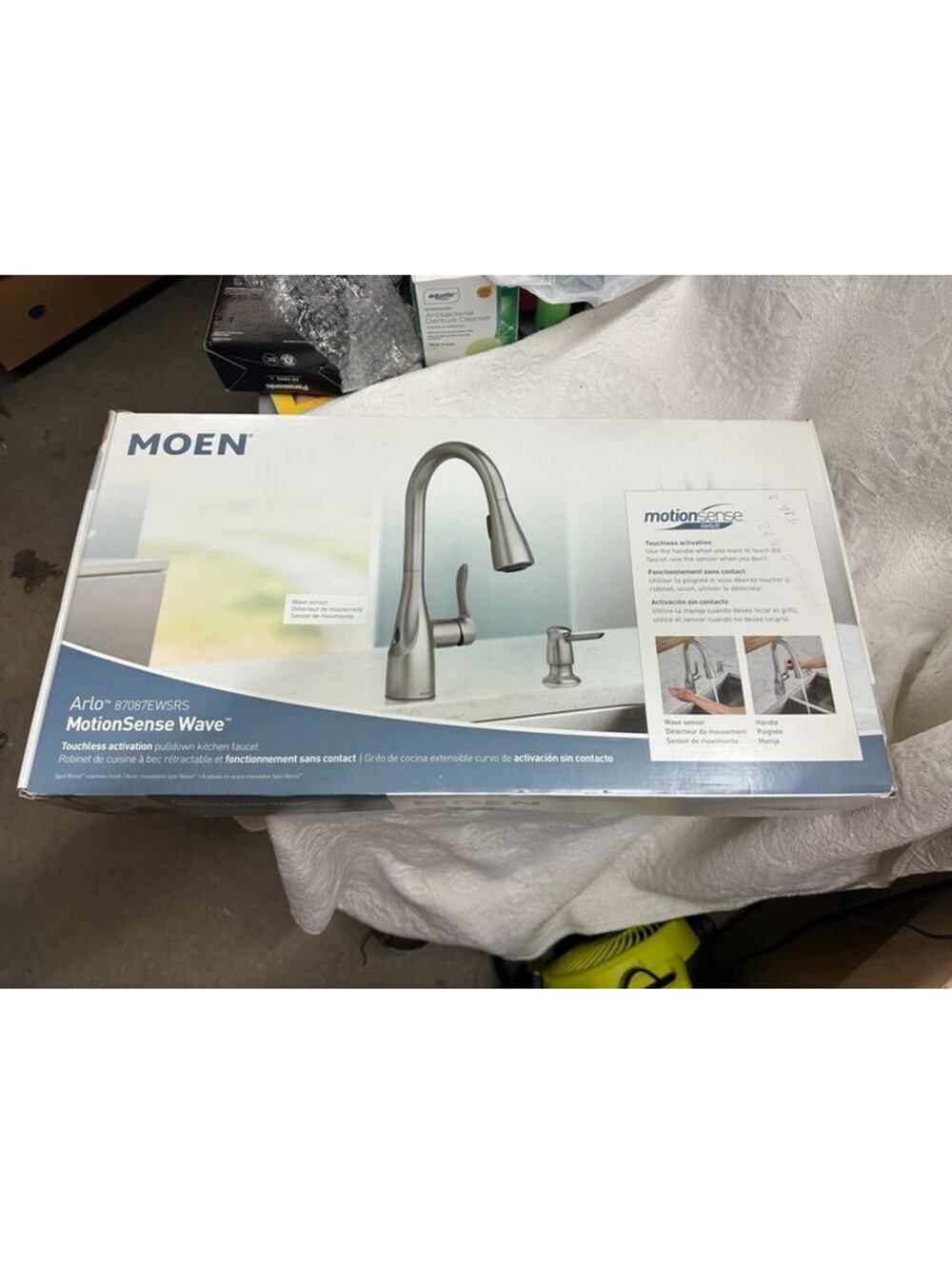 Moen Arlo Motionsense Wave Pull Down Stainless Faucet 87087EWSRS Open Box New